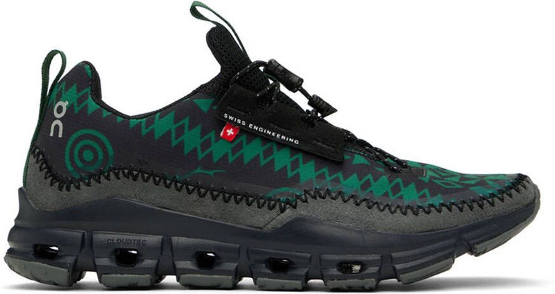 92.98187 ON CLOUDAWAY S2W8 SNEAKERS - SIZE 11 MEN - BLACK/EVERGREEN - Like New
