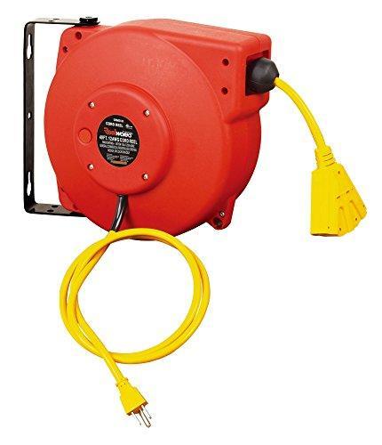 ReelWorks Mountable Retractable Extension Cord Reel - 12AWG x 40' Ft, 3 Grounded