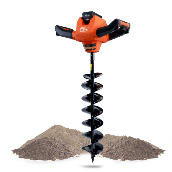 SuperHandy Electric Earth Auger and Drill Bit - 48V 2Ah Battery System, 6" x 30"