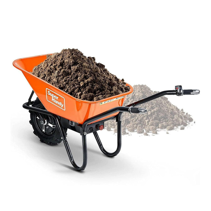 SuperHandy Electric Self-Propelled Wheelbarrow - 24V 12Ah Battery System, 330lb