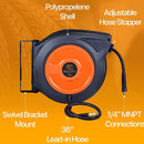 SuperHandy Mountable Retractable Air Hose Reel - 3/8" x 50'FT, 3' Ft Lead-In